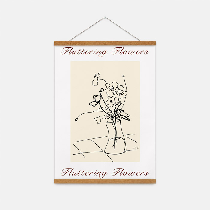 Fluttering Flowers 1 패브릭 포스터 소형