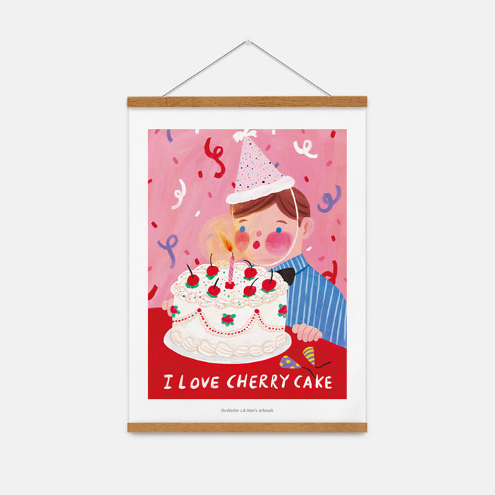 I Love cherry cake 패브릭 포스터 소형