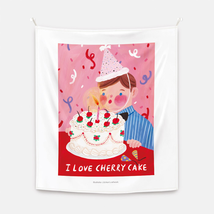 I Love cherry cake 패브릭 포스터 대형
