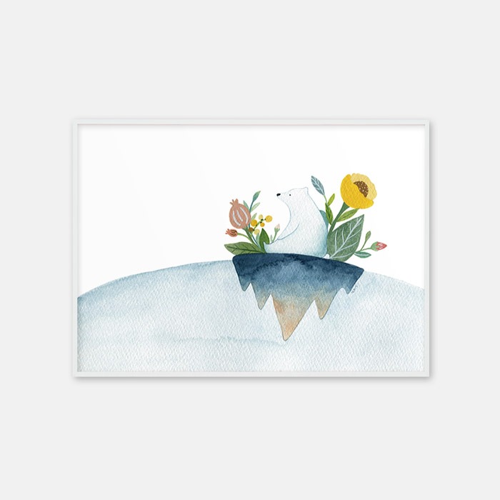 뚜누 이슬비 작가 꽃과 북극곰 포스터