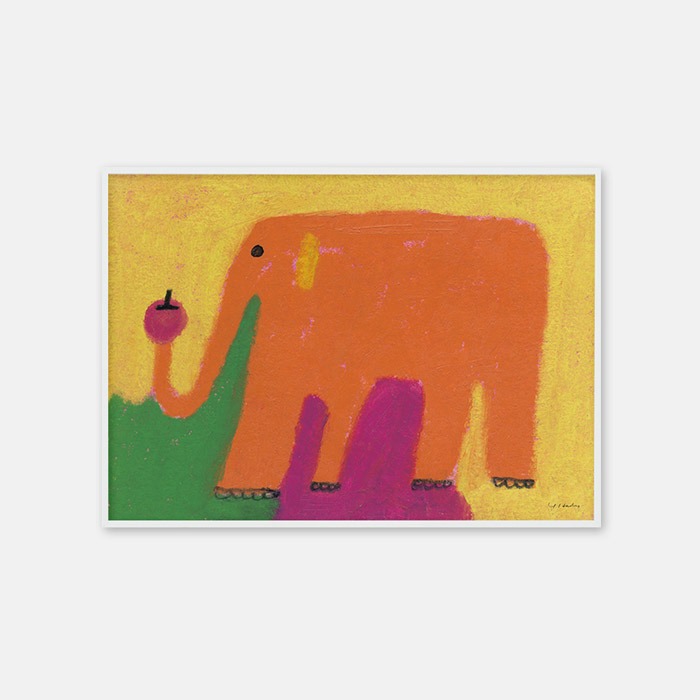 뚜누 요시코 하다 작가 Orange elephant 포스터