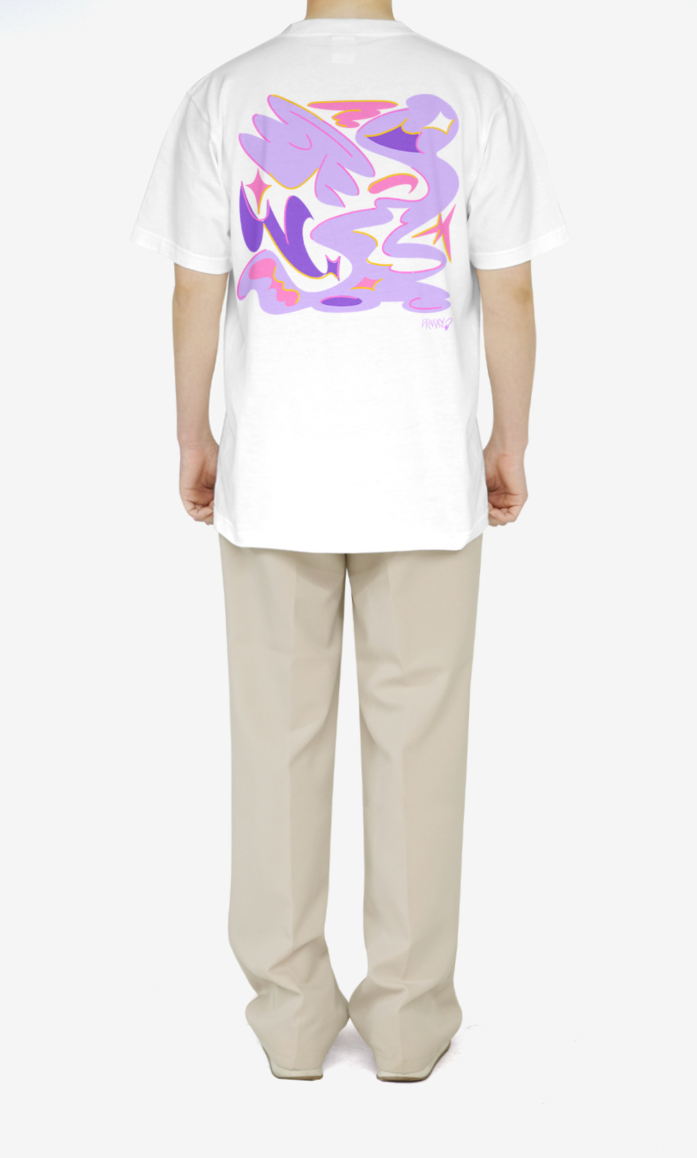 반팔 티셔츠 크림 색상 이미지-S17L34